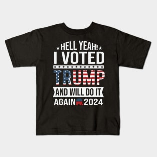 I voted Trump and will do it again 2024 Kids T-Shirt